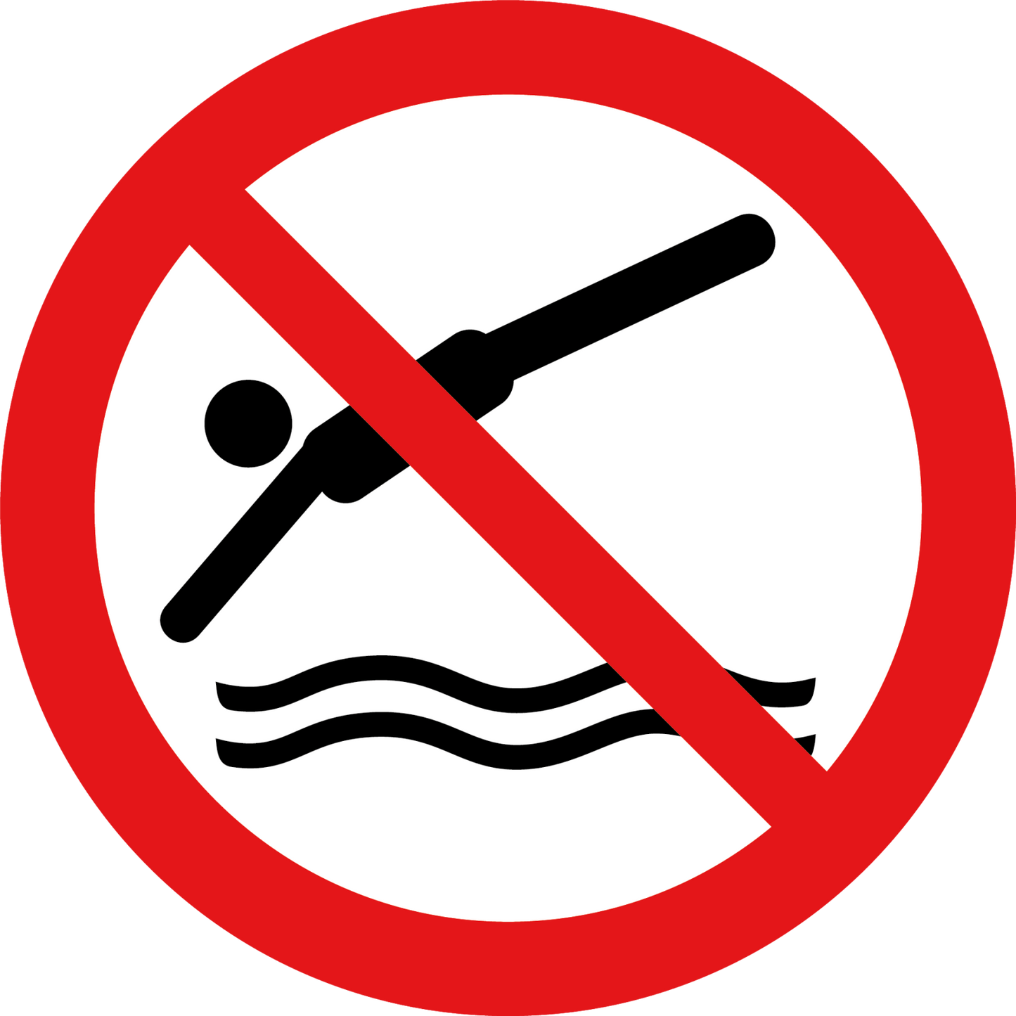 Verboden te duiken sticker pictogram vinyl