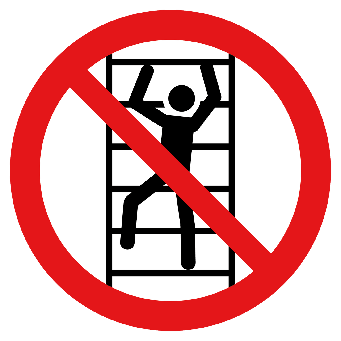 Verboden te klimmen stickers | 5 Stuks 20 cm | Pictogram sticker | Vinyl