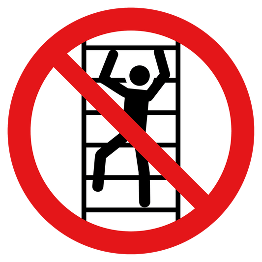 Verboden te klimmen stickers | 5 Stuks 20 cm | Pictogram sticker | Vinyl