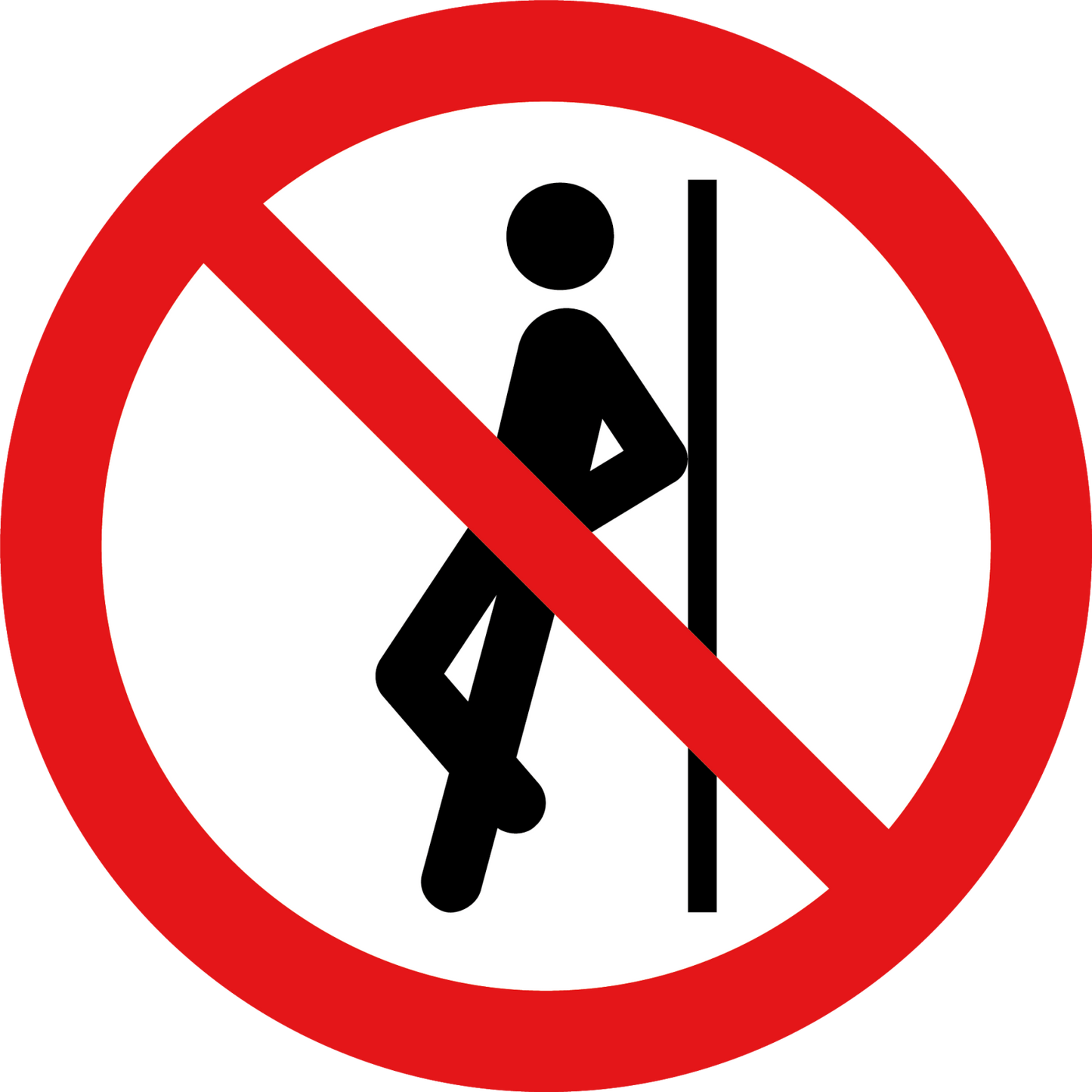 Verboden te leunen sticker 5 cm