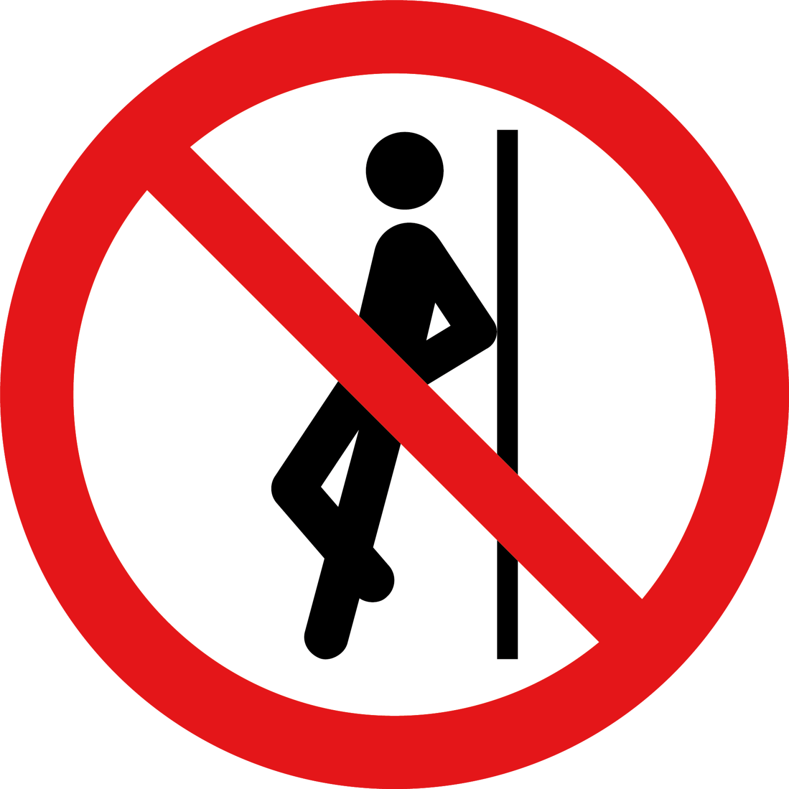 Verboden te leunen sticker 20 cm