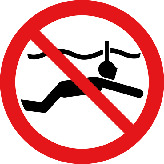 Verboden te snorkelen stickers | 5 Stuks 20 cm | Pictogram sticker | Vinyl