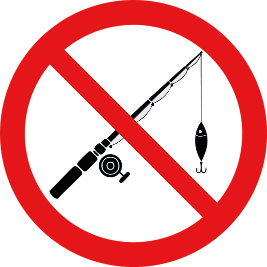 Verboden te vissen stickers | 10 Stuks 10 cm | Pictogram sticker | Vinyl