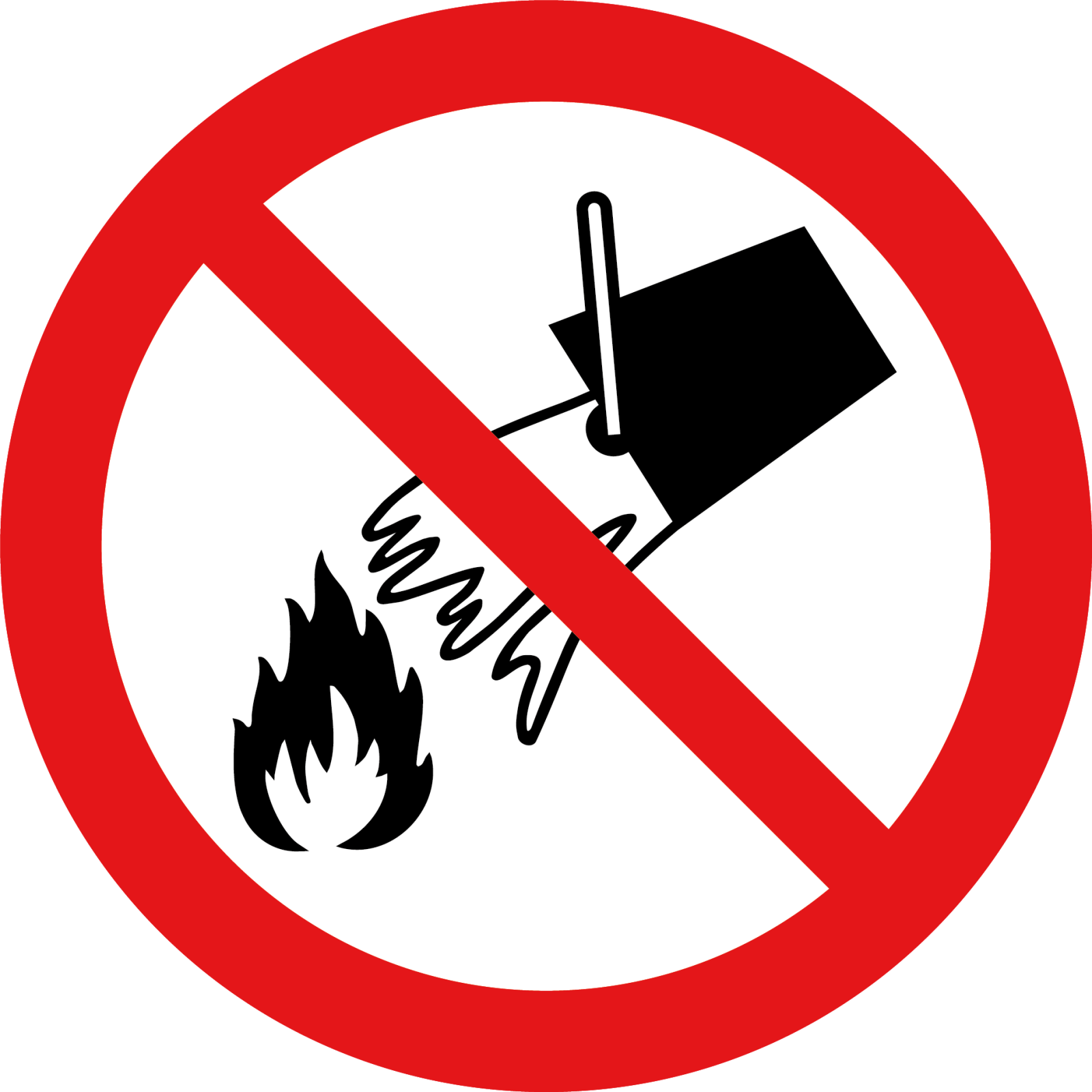 Verboden vuur te blussen met water sticker 5 stuks van 20 cm - Ricard