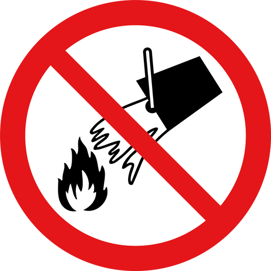 Verboden vuur te blussen met water sticker 5 stuks van 20 cm - Ricard