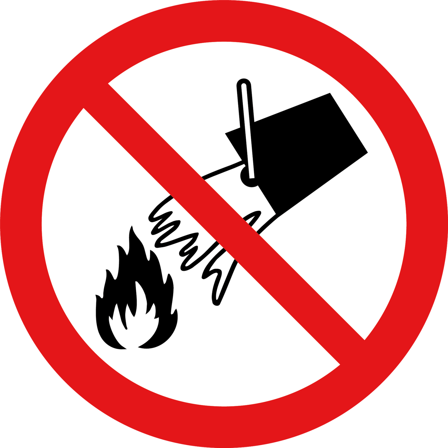 Verboden vuur te blussen met water sticker 10 stuks van 10 cm - Ricard
