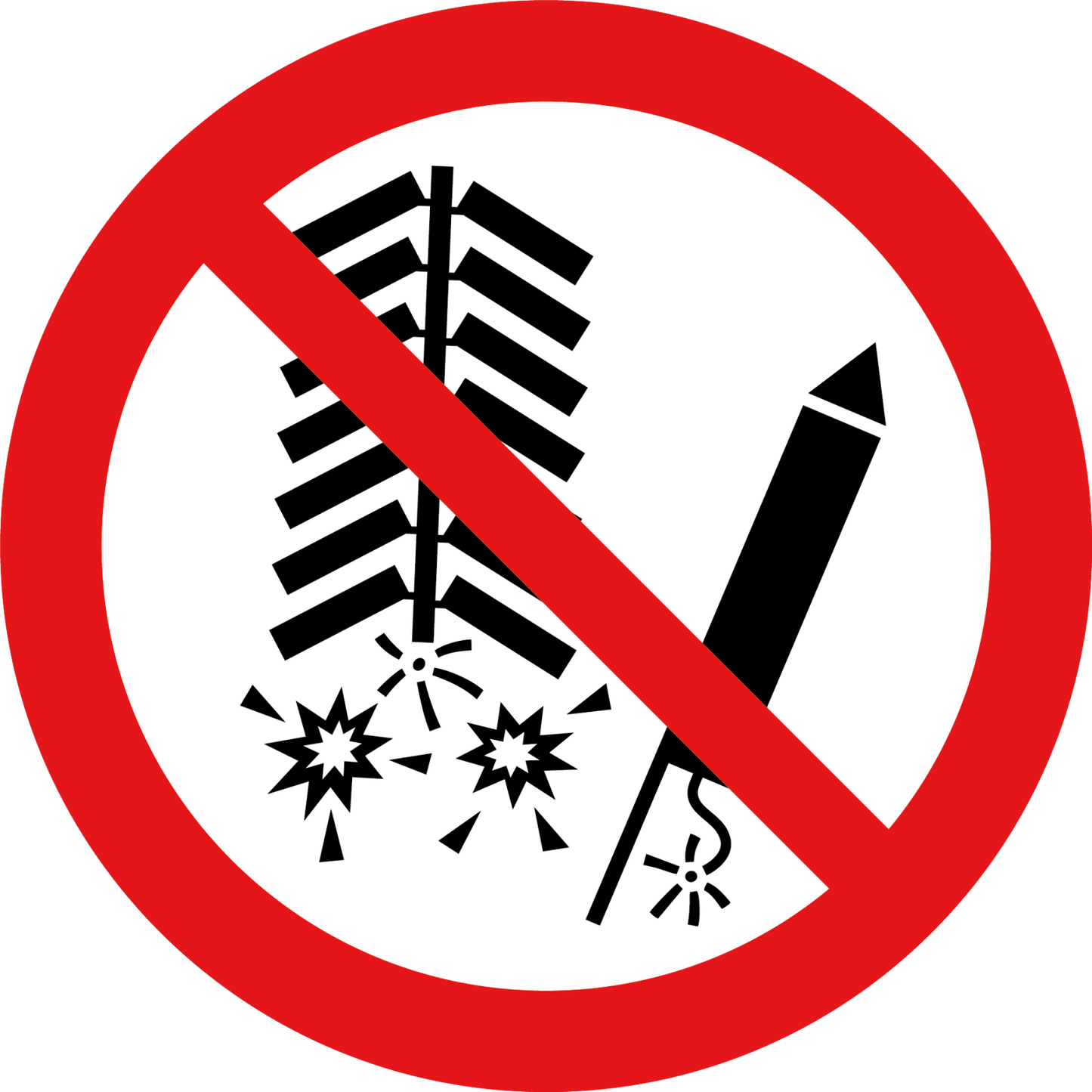 Verboden vuurwerk af te steken stickers | 15 Stuks 5 cm | Pictogram sticker | Vinyl