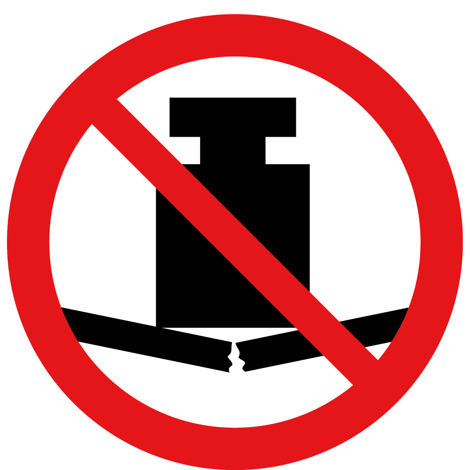 Verboden zwaar te beladen sticker 5 stuks van 20 cm - Ricard