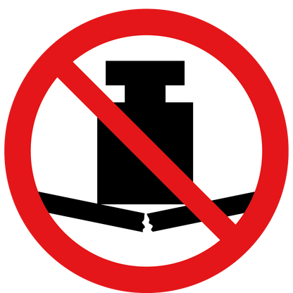 Verboden zwaar te beladen sticker 5 stuks van 20 cm - Ricard