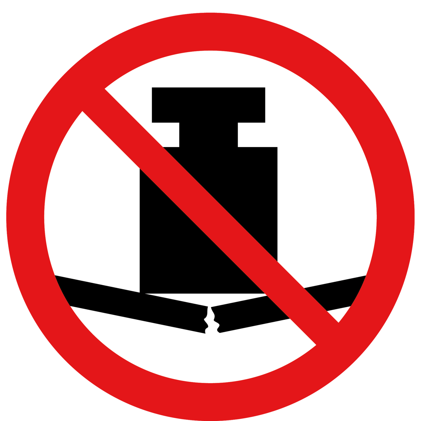 Verboden zwaar te beladen sticker 15 stuks van 5 cm - Ricard