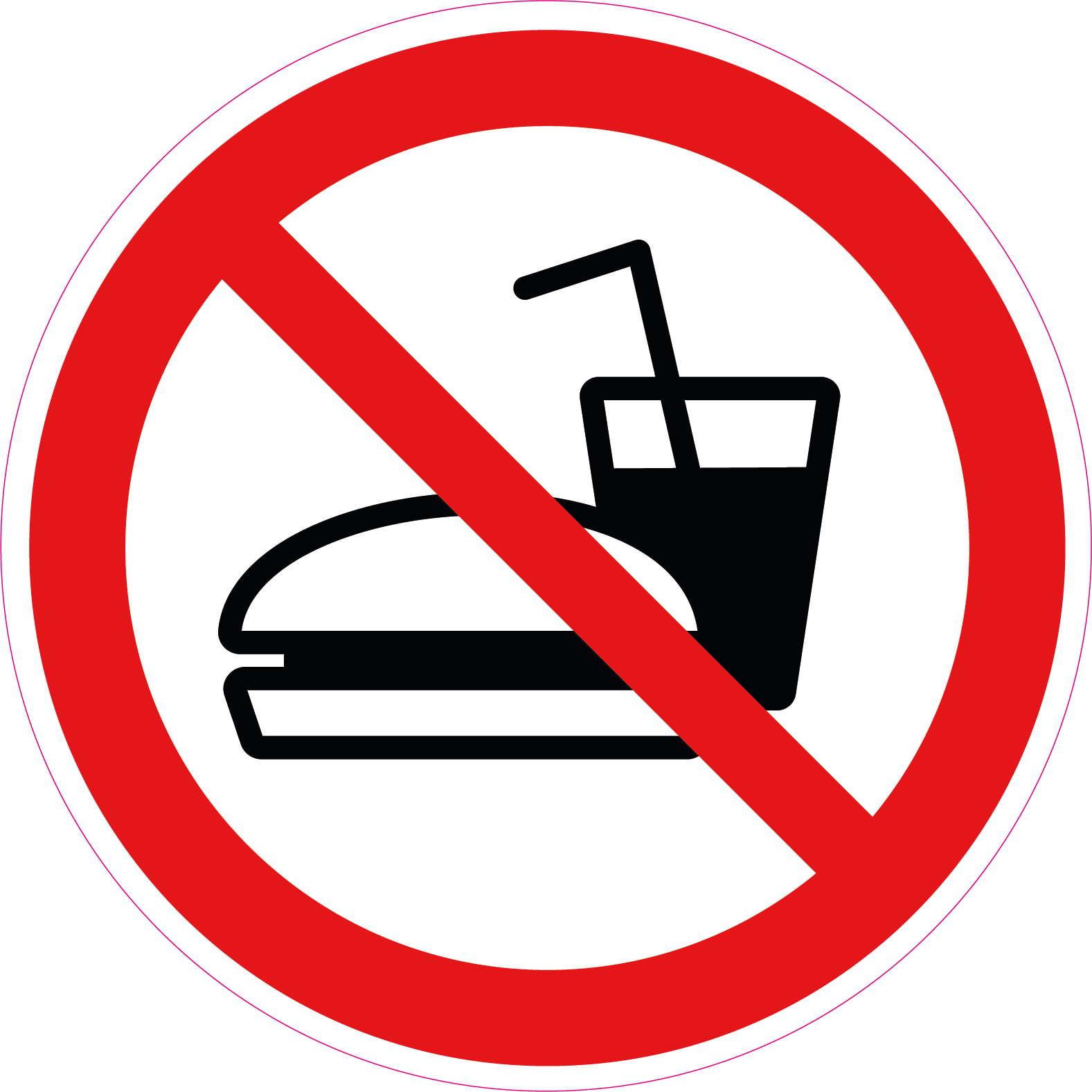 Verboden Eten en drinken sticker | Pictogram sticker