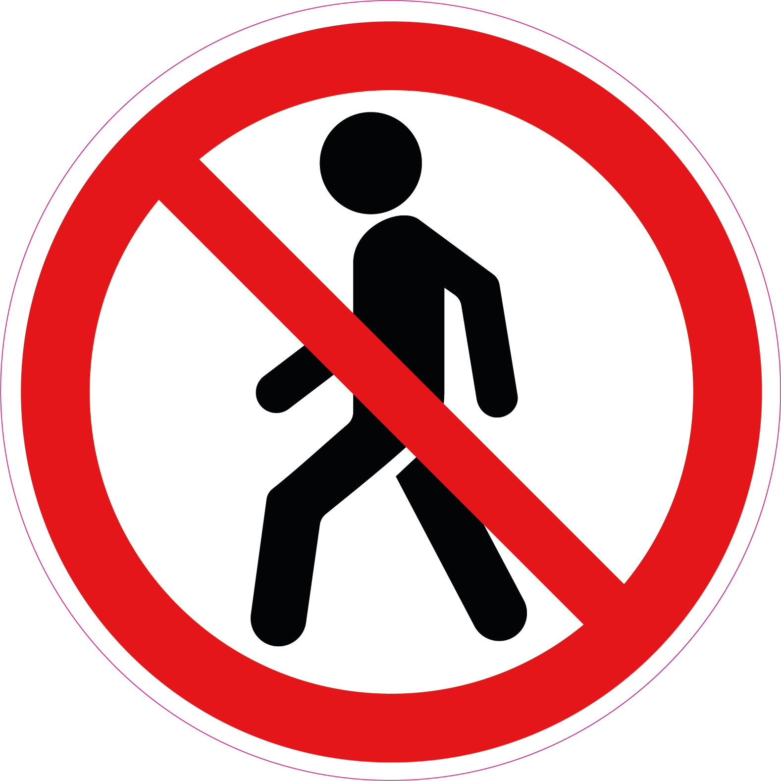 Verboden hier te wandelen Sticker | Pictogram sticker