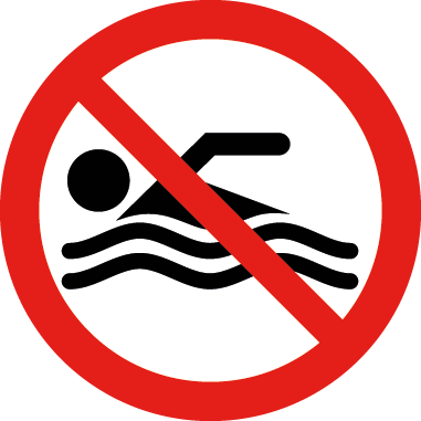 Verboden hier te zwemmen Sticker | Pictogram sticker