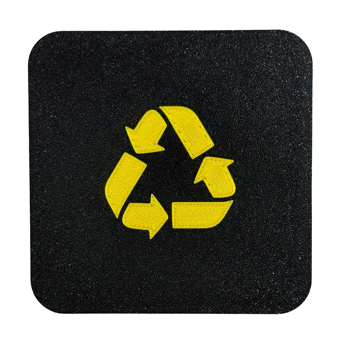 Recycle bordje, 10 x 10 cm, Zwart-Goud