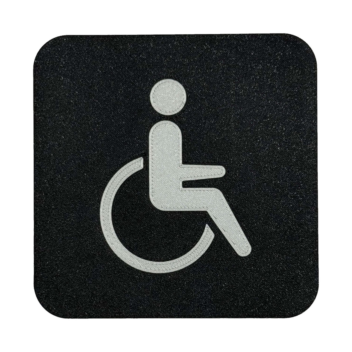 Toiletbordje Invalide, 10 x 10 cm, Zwart-Zilver