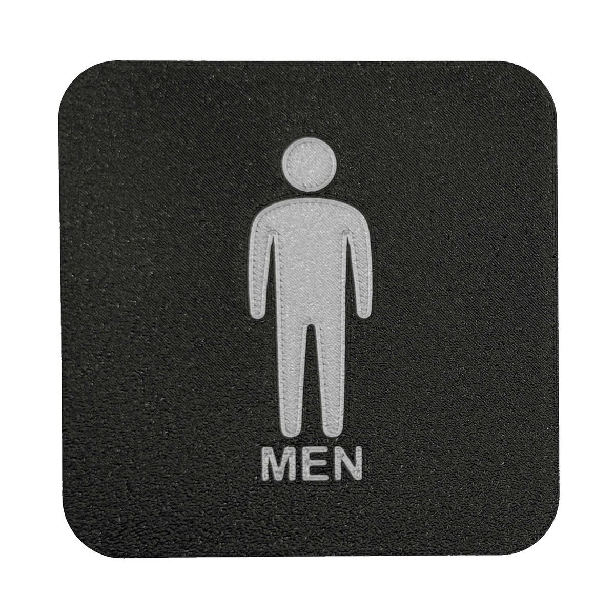 Toiletbordje Men (heren), 10 x 10 cm, Zwart-Zilver