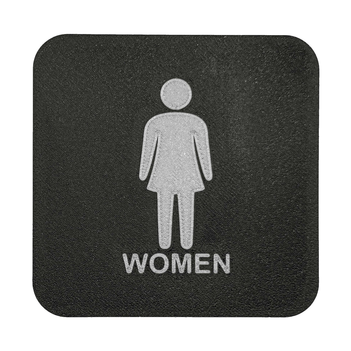 Toiletbordje Women (dames), 10 x 10 cm, Zwart-Zilver