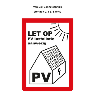 PV-sticker met drie regels eigen tekst en zonder logo