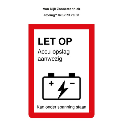 Accu-sticker 35 x 60 mm met drie regels eigen tekst en zonder logo