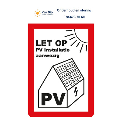 PV-sticker met eigen logo en tekst in een eigen kleur