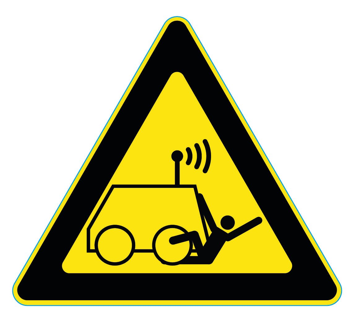 Waarschuwingssticker Afstand Bestuurbare Machine ISO 7010 W037 Veiligheidsmarkering Ricard Pictogram stickers - 8718133051074