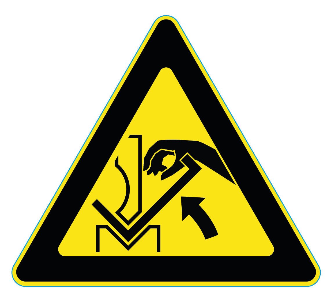 Waarschuwingssticker Hand tussen Werkstuk ISO 7010 W031 Veiligheidsmarkering Machines Ricard Pictogram stickers 8718133051197