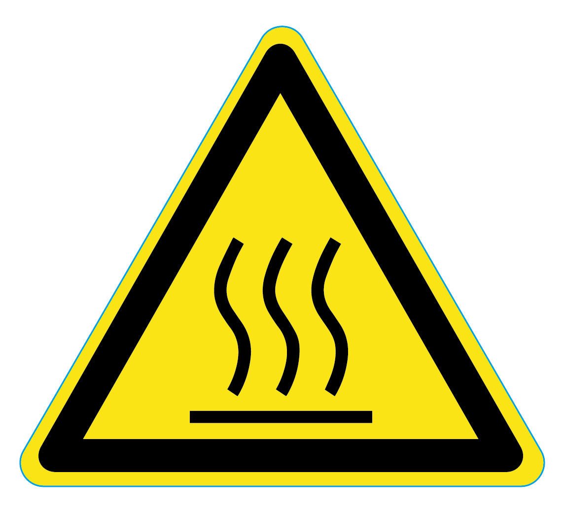 Waarschuwingssticker Warm Oppervlak | ISO 7010 W017 | Bescherming Tegen Brandwonden - Ricard Pictogram stickers 8718133051289