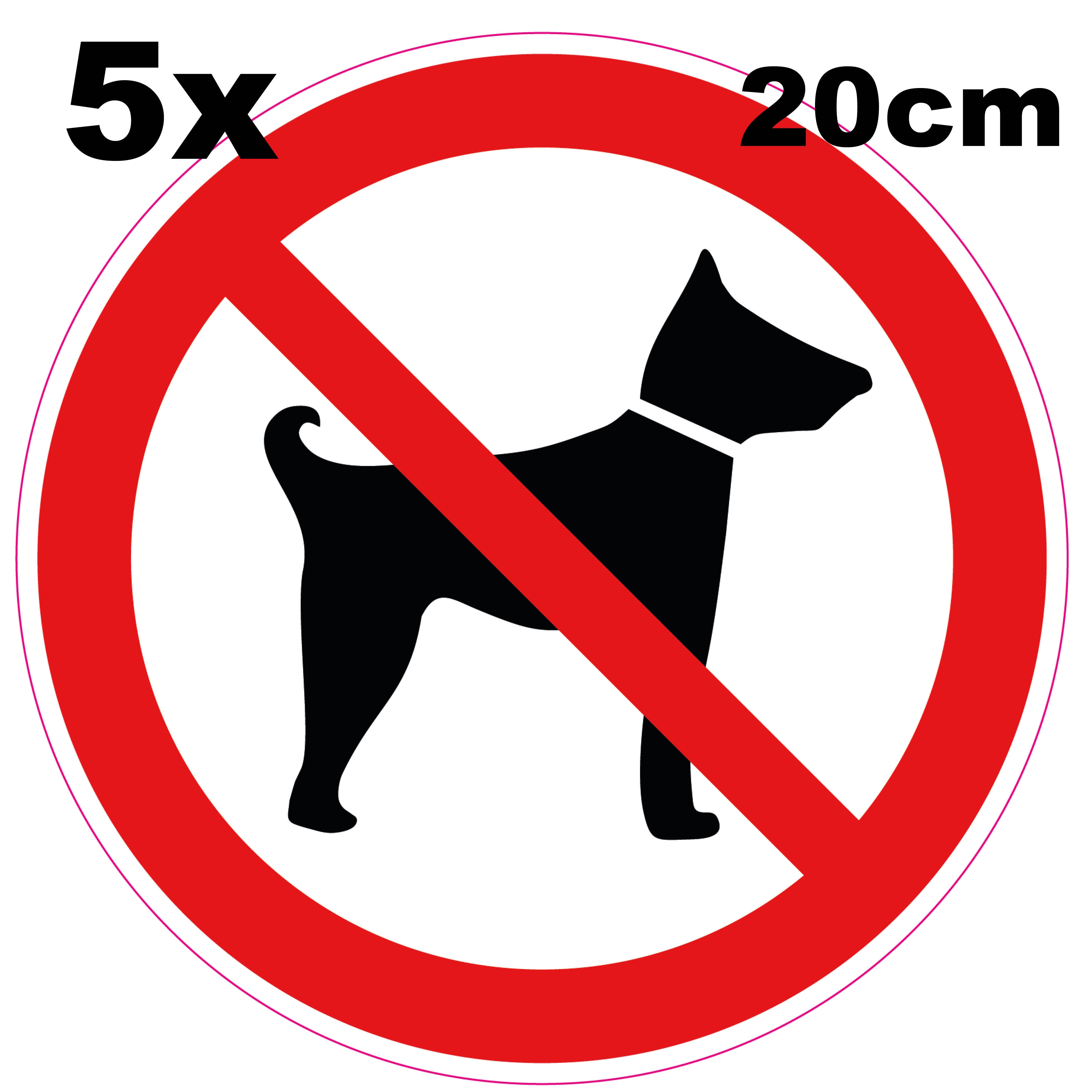 Rond Verboden voor Honden stickers | Pictogram