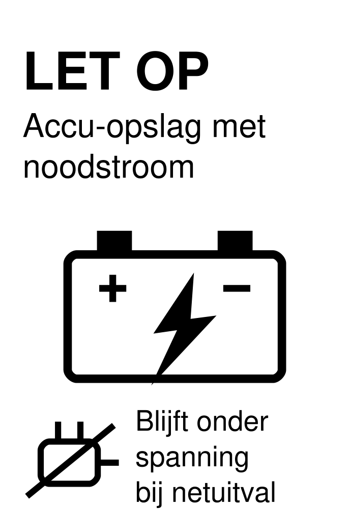 Accu-opslag met noodstroom